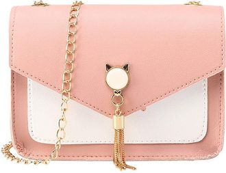 Generic Shoulder Bag Messenger Cover Small Phone Bag Women Fringe Mobile Cat Bag Mens Purses Or Shoulder Bags (Pink, One Size)