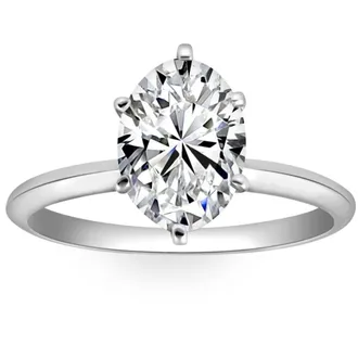 Pompeii3 2CT Platinum Oval Diamond 6-Prong Solitaire Engagement Ring Lab Grown