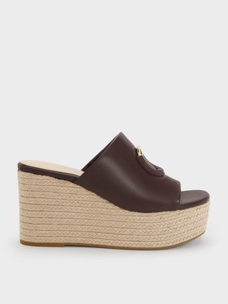 Charles & Keith Metallic-Accent Espadrille Wedges
