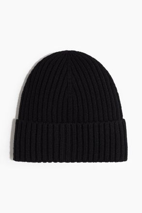H&M Gerippte Beanie - Schwarz