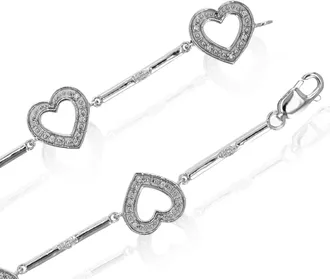 Vir Jewels 1/16 cttw Lab Grown Diamond Fashion Bracelet in Sterling Silver 7 Inch For Women