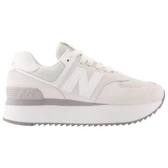 New Balance Womens 574 Stacked - Running Shoes White/Grey Size 07.5