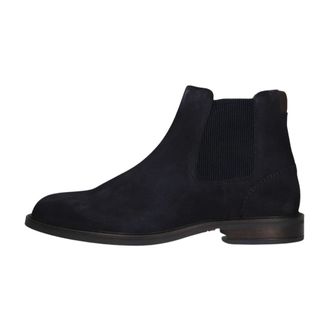 Tommy Hilfiger Schoenen, Heren, Blauw, 45 EU, Leer, Corporate Dressy Suede Chelsea