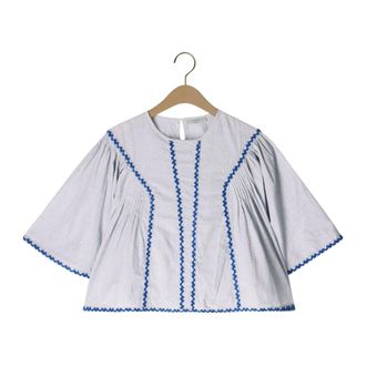 By-Bar Amsterdam Davin Pin Stripe Blouse - Dames - Blouses & Shirts - Blauw - Maat: M