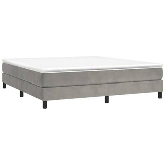 Berkfield Home Dense Box Spring Bed Frame Light Grey 180x200cm Super King Velvet