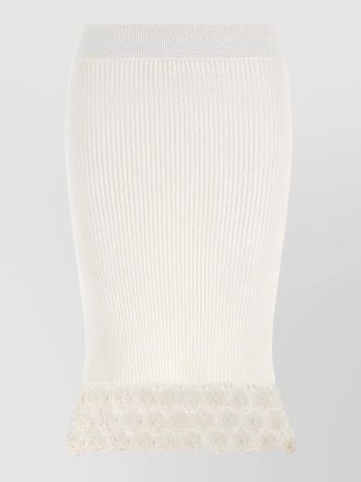 Ganni crochet cotton skirt elastic waist lace hem