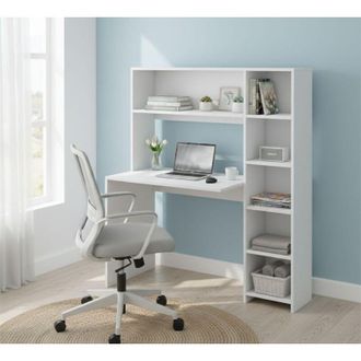 Dmora Scrivania - 5 Ripiani 6 Vani, Bianco, -, 113.2x40x141.8h cm Kismayo