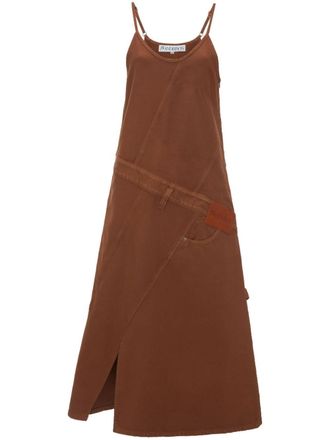J.W.Anderson Midi-jurk met logo-applicatie - Bruin