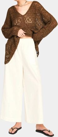 Mirth Linen Wide-Leg Pants In White