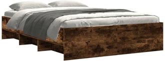 vidaXL Vidaxl - Estructura de cama sin colchón madera roble ahumado 140x200 cm