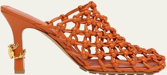 Bottega Veneta Frog Knotted Leather Stiletto Mules