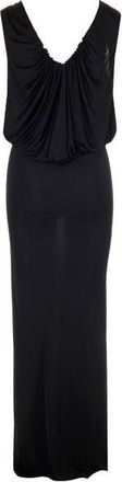 Saint Laurent Womens Black Jersey Long Dress viscose - Size EU 36 (Womens)