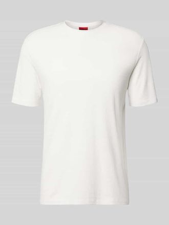 HUGO BOSS Regular Fit T-Shirt aus Lyocell-Leinen-Mix Modell DULEROSTEE in Offwhite, Gr&ouml;&szlig;e XXL