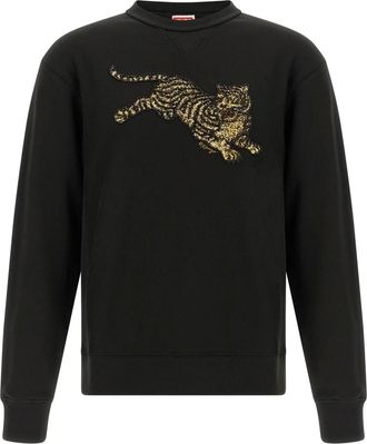 Kenzo Hoodies & sweatvesten, Heren, Zwart, M, Katoen, Jumping Tiger Sweatshirt