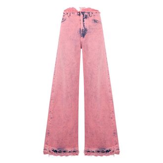 Diesel Wide Leg Jeans - female - Diesel - Wide Jeans - Pink - W25 - Jeans