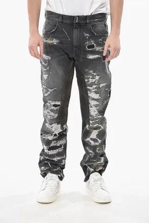 Givenchy Distressed Regular Fit Jeans with Patches 20cm Givenchy