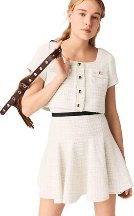 Maje 2-in-1 tweed dress in Ecru at Nordstrom, Size 34 Eu