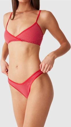Frankies Bikinis Dove Classic Bikini Bottom In Scarlet Dot