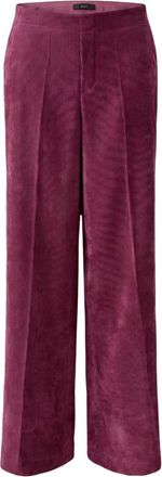 Oui Pantaloni a zampa in velluto a coste - - Trousers - Donna - Rosso - XL
