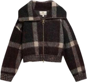 Barbour Carville Short Jacket - Dames - Vesten - Bruin - S - Wol - Truien & Vesten