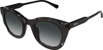 Chlo&eacute; Stijlvolle Zonnebril in Zwart - Dames - Zonnebrillen - Grijs - 50 MM - Accessoires