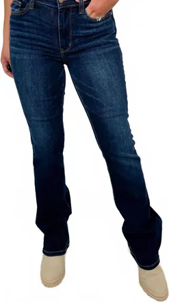 Judy Blue Trish Mid-Rise Bootcut Jeans In Dark Wash Denim