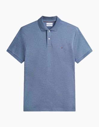 Tommy Hilfiger Mens Tommy Hilfiger Liquid Cotton Reg Polo DS9 Heathered Blue Bros - Size: 42