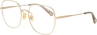 Chlo&eacute; Geometric Eyeglasses - Dames - Brillen - Geel - 56 MM - Accessoires