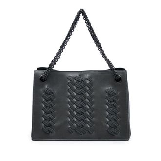 Bottega Veneta Pre-owned Bottega Veneta Embroidered Intrecciato Trimmed Nappa Chain Handbag Ladies 37BZ5YP1U0CMEZOS