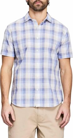 Billy Reid Short Sleeve Hutcheson Sport Shirt In Blue Multi