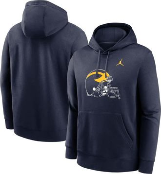 Jordan Brand Mens Jordan Brand Navy Michigan Wolverines Primetime Alternate Logo Club Fleece Pullover Hoodie at Nordstrom, Size Medium