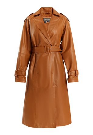 Dreimaster Dreimaster Leren trenchcoat Dames cognac