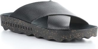 FLY London Cross Slide Sandal in Black at Nordstrom, Size 10-10.5Us