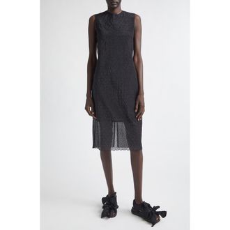 Cecilie Bahnsen Devin Windflower Embroidered Organza Sheath Dress in Black at Nordstrom, Size 2 Us