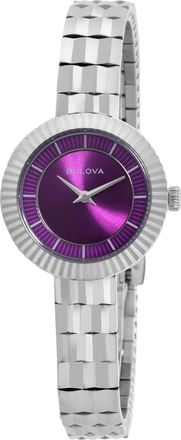Bulova Disco Quartz Purple Dial Ladies Watch 96L363