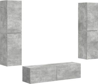 vidaXL Conjunto De Mueble De Tv 6 Uds. Gris Concreto Vidaxl