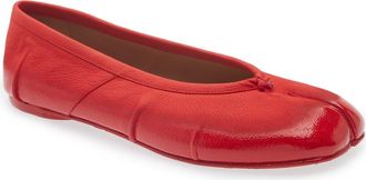 Maison Margiela Tabi Ballet Flat in Red at Nordstrom, Size 9.5Us