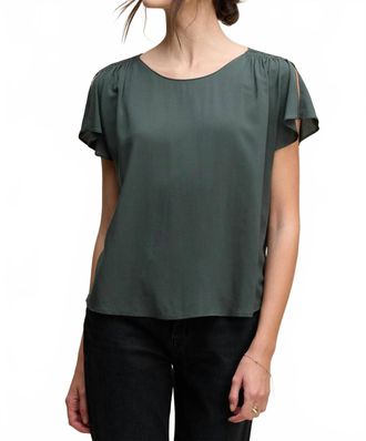 Velvet Rayon Challis Marcel Top In Mallard