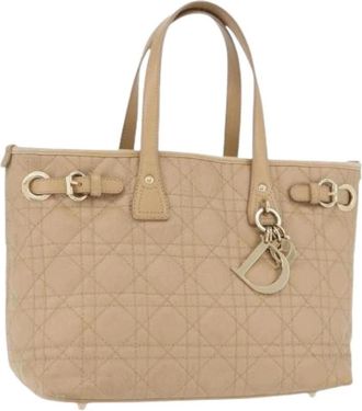 Dior Pre-owned Tote Bags, female, Beige, Size: ONE SIZE Pre-owned Vintage Canvas Tote Bag