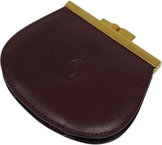 Cartier Pre-owned Wallets, female, Red, Size: ONE SIZE Pre-owned Must Line Leather Coin Case