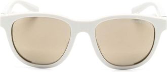 Emporio Armani oval-frame sunglasses - men - Acetate - 56 - White
