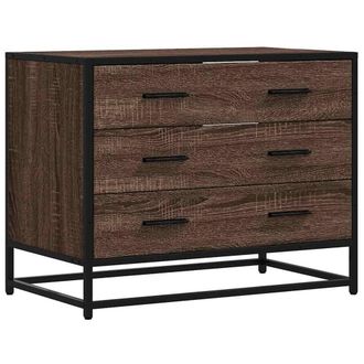Berkfield Home Drawer Cabinet Brown Oak 70x41x56 cm Engineered Wood | Size: 70 x 41 x 56 cm
