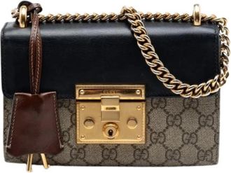 Gucci Pre-owned Vintage Coated Canvas S-lock Crossbody Bag - Dames - Vintage Schoudertas - Beige - ONE Size - Vintage
