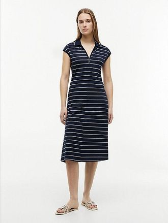 Tommy Hilfiger Pique Henley Midi Polo Dress