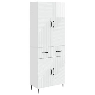 vidaXL Juego De Armarios 2 Uds. Blanco Brillante Madera De Ingenier&iacute;a Vidaxl