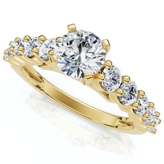 Pompeii3 Certified 2 1/2Ct Diamond Engagement Ring With Accents 14k Gold Lab Grown