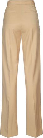 Elisabetta Franchi Womens Pleated Twill Trousers Beige
