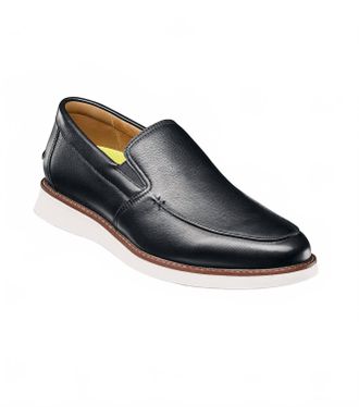 Florsheim Mens Launch Moc Toe Venetian Slip On In Black Multi
