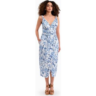 Rebecca Taylor Emelia Printed Dress in Alaskan Blue Multi at Nordstrom, Size X-Small