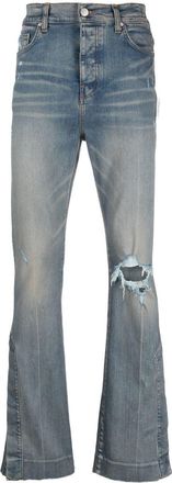 Amiri ripped-detail bootcut jeans - men - Cotton/Spandex/Elastane/Polyester - 28 - Blue